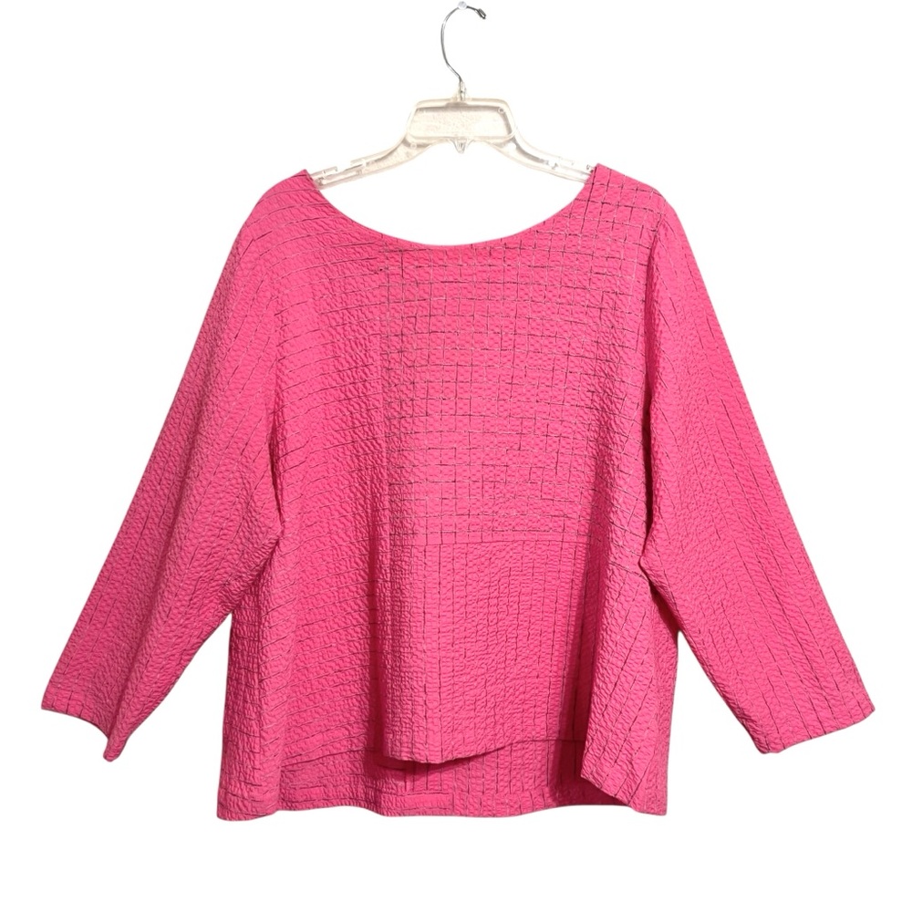 Habitat Pink Textured Boxy Boatneck Blouse